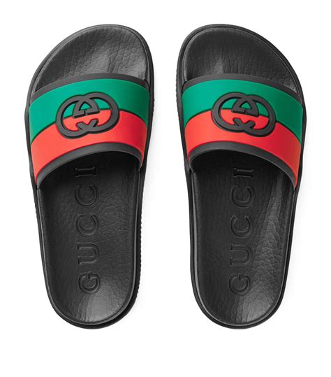 boys gucci slides on white|Gucci slides for kids.